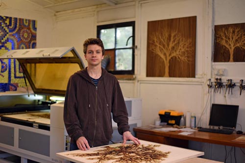 Thomas Perceval in his studio